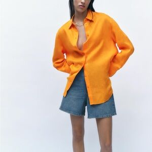 Linen orange Zara shirt